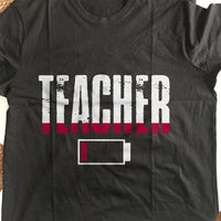 Load image into Gallery viewer, Designs by MyUtopia Shout Out:Teacher Battery Adult Unisex Cotton Short Sleeve T-Shirt
