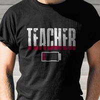 Load image into Gallery viewer, Designs by MyUtopia Shout Out:Teacher Battery Adult Unisex Cotton Short Sleeve T-Shirt
