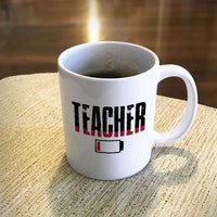 Load image into Gallery viewer, Designs by MyUtopia Shout Out:Teacher Battery White Coffee Mug,11oz / White,Ceramic Coffee Mug
