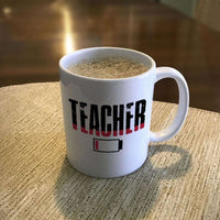 Load image into Gallery viewer, Designs by MyUtopia Shout Out:Teacher Battery White Coffee Mug
