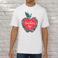 Load image into Gallery viewer, Designs by MyUtopia Shout Out:Teacher Life Adult Unisex Cotton Short Sleeve T-Shirt,S / White,Adult Unisex T-Shirt
