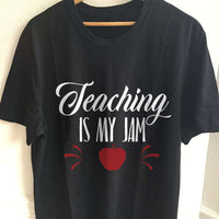 Load image into Gallery viewer, Designs by MyUtopia Shout Out:Teaching Is My Jam Adult Unisex Cotton Short Sleeve T-Shirt,S / Black,Adult Unisex T-Shirt
