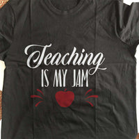 Load image into Gallery viewer, Designs by MyUtopia Shout Out:Teaching Is My Jam Adult Unisex Cotton Short Sleeve T-Shirt
