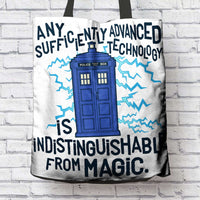 Load image into Gallery viewer, Designs by MyUtopia Shout Out:Technology Is Indistinguishable from Magic Fabric Totebag Reusable Shopping Tote
