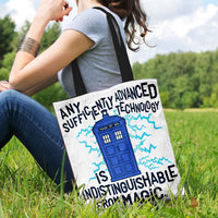 Load image into Gallery viewer, Designs by MyUtopia Shout Out:Technology Is Indistinguishable from Magic Fabric Totebag Reusable Shopping Tote
