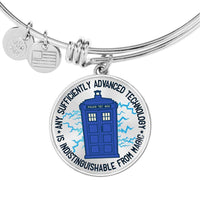 Load image into Gallery viewer, Designs by MyUtopia Shout Out:Technology Is Indistinguishable from Magic Personalized Engravable Keepsake Bangle Bracelet
