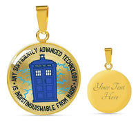 Load image into Gallery viewer, Designs by MyUtopia Shout Out:Technology Is Indistinguishable from Magic Personalized Engravable Keepsake Necklace,Gold / Yes,Necklace
