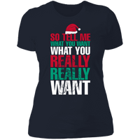 Load image into Gallery viewer, Designs by MyUtopia Shout Out:Tell Me What You Want - Ultra Cotton Ladies&#39; T-Shirt,Midnight Navy / X-Small,Ladies T-Shirts
