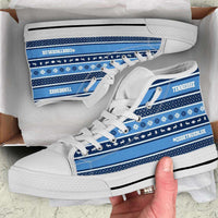 Load image into Gallery viewer, Designs by MyUtopia Shout Out:Tennessee Blue #CodeTrueBlue Football Fans Ugly Christmas Sweater style Hi-Top Sneakers Hightop Shoes
