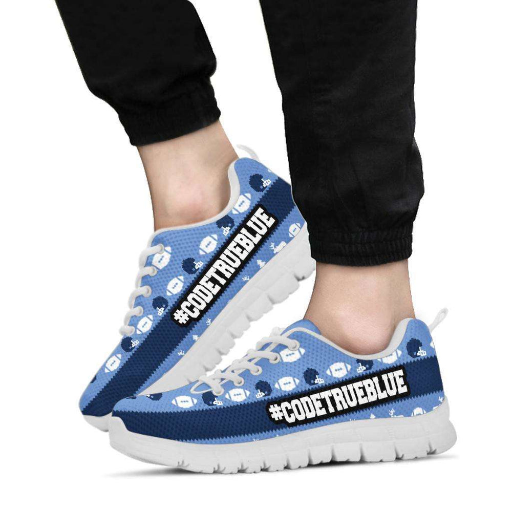 Designs by MyUtopia Shout Out:Tennessee Blue #CodeTrueBlue Football Fans Ugly Christmas Sweater style Running Shoes,Women's / Ladies US 5 (EU35),Running Shoes