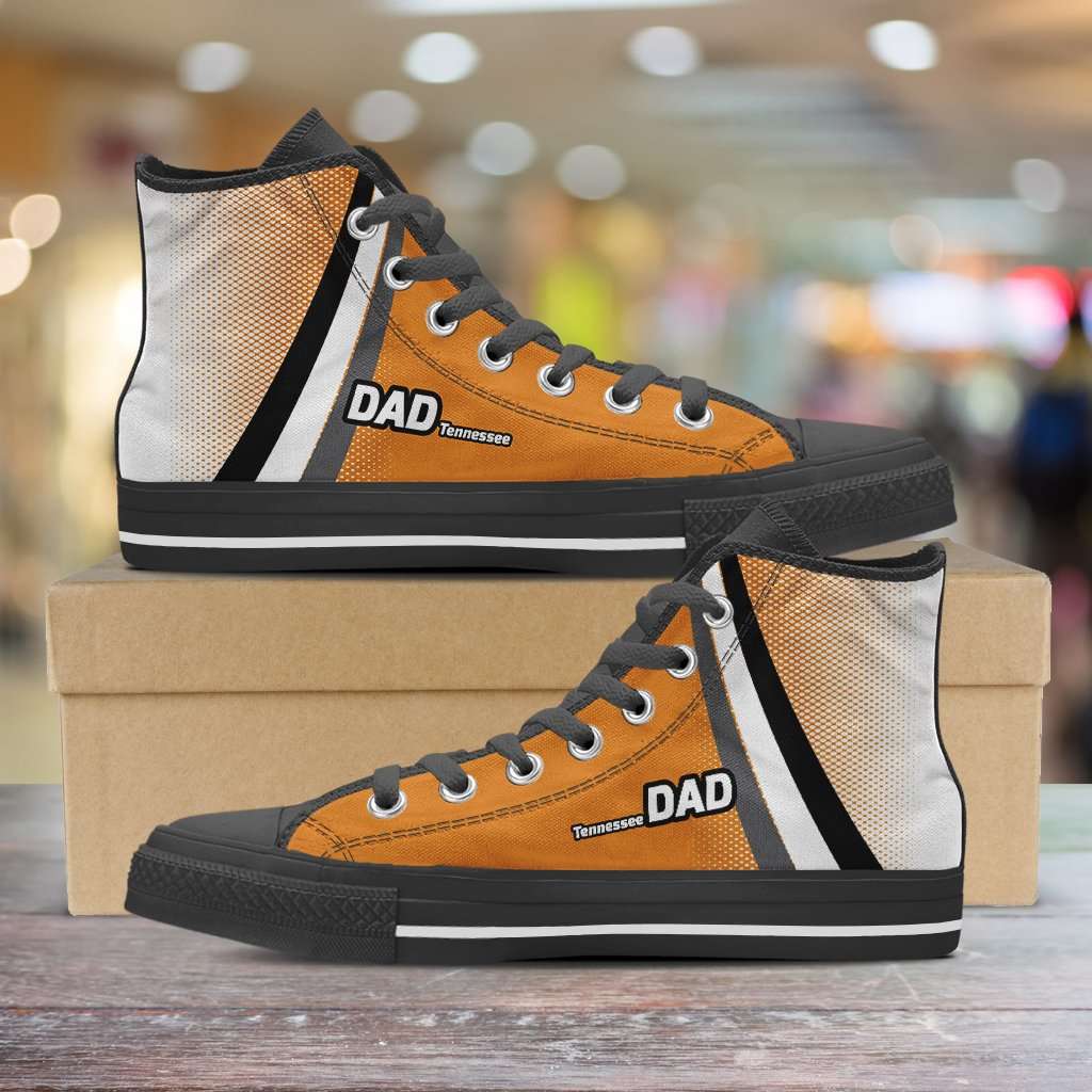 Designs by MyUtopia Shout Out:Tennessee DAD Basketball Fans Canvas High Top Shoes