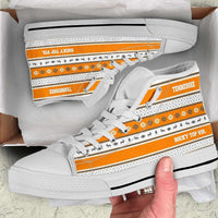 Load image into Gallery viewer, Designs by MyUtopia Shout Out:Tennessee Orange #RockyTopVol Ugly Christmas Style Hi-Top Sneakers
