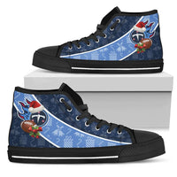 Load image into Gallery viewer, Designs by MyUtopia Shout Out:Tennessee Titans Christmas Football Pattern Canvas High Top Shoes
