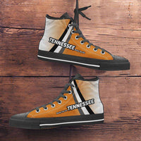 Load image into Gallery viewer, Designs by MyUtopia Shout Out:Tennessee Volunteers Basketball Fans Canvas High Top Shoes,Men&#39;s / Mens US 5 (EU38) / Orange / White,High Top Sneakers
