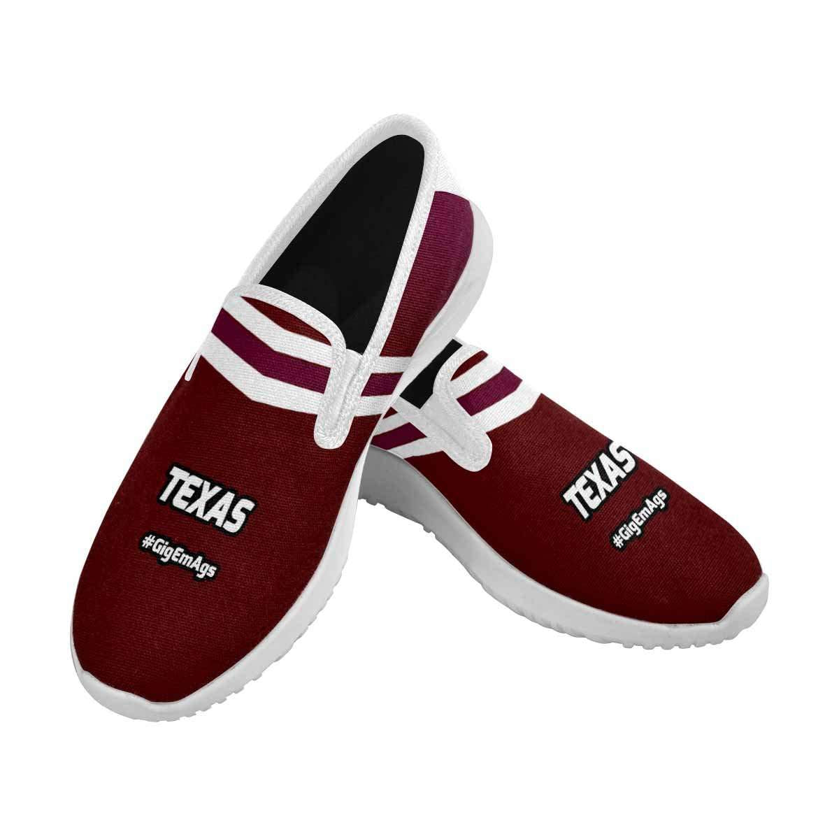 Designs by MyUtopia Shout Out:Texas Ags Fan #GigEmAgs Mens Slip-on Canvas Sneakers