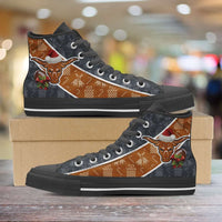 Load image into Gallery viewer, Designs by MyUtopia Shout Out:Texas Longhorns Christmas Football Pattern Canvas High Top Shoes
