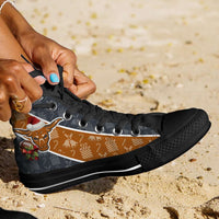 Load image into Gallery viewer, Designs by MyUtopia Shout Out:Texas Longhorns Christmas Football Pattern Canvas High Top Shoes
