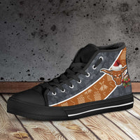Load image into Gallery viewer, Designs by MyUtopia Shout Out:Texas Longhorns Christmas Football Pattern Canvas High Top Shoes

