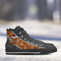 Load image into Gallery viewer, Designs by MyUtopia Shout Out:Texas Longhorns Christmas Football Pattern Canvas High Top Shoes
