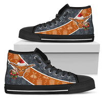 Load image into Gallery viewer, Designs by MyUtopia Shout Out:Texas Longhorns Christmas Football Pattern Canvas High Top Shoes
