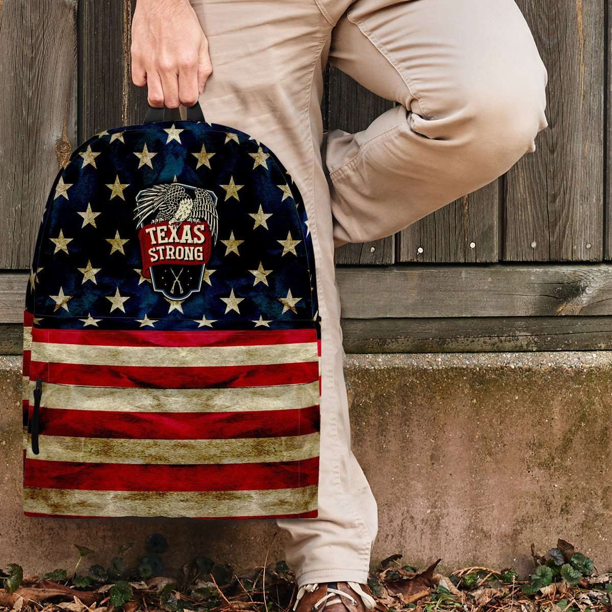 Designs by MyUtopia Shout Out:Texas Strong Backpack,Large (18 x 14 x 8 inches) / Adult (Ages 13+) / Red/Blue/White,Backpacks