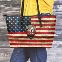 Load image into Gallery viewer, Designs by MyUtopia Shout Out:Texas Strong Faux Leather Totebag Purse,Medium (10 x 16 x 5) / Red/Off-White/Blue,tote bag purse
