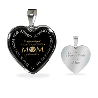 Load image into Gallery viewer, Designs by MyUtopia Shout Out:Thank You Mom For Always Loving and Encouraging Me Liquid Glass Personalized Engravable Keepsake Necklace,Silver / Yes,Necklace
