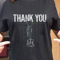 Load image into Gallery viewer, Designs by MyUtopia Shout Out:Thank You Veteran Adult Unisex Cotton Short Sleeve T-Shirt
