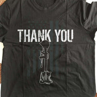 Load image into Gallery viewer, Designs by MyUtopia Shout Out:Thank You Veteran Adult Unisex Cotton Short Sleeve T-Shirt
