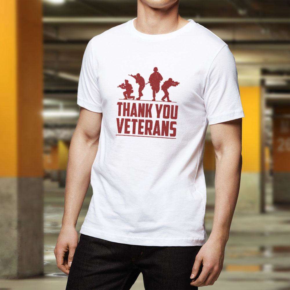Designs by MyUtopia Shout Out:Thank You Veterans Adult Unisex T-Shirt