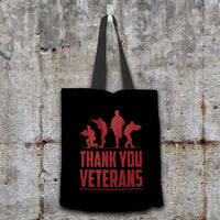 Load image into Gallery viewer, Designs by MyUtopia Shout Out:Thank You Veterans Fabric Totebag Reusable Shopping Tote
