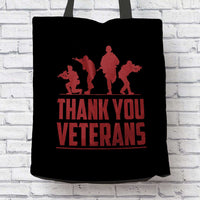 Load image into Gallery viewer, Designs by MyUtopia Shout Out:Thank You Veterans Fabric Totebag Reusable Shopping Tote
