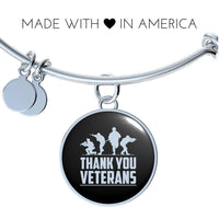 Load image into Gallery viewer, Designs by MyUtopia Shout Out:Thank You Veterans Personalized Engravable Keepsake Bangle Bracelet
