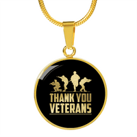 Load image into Gallery viewer, Designs by MyUtopia Shout Out:Thank You Veterans Personalized Engravable Keepsake Necklace,Luxury Necklace (Gold) / No,Necklace
