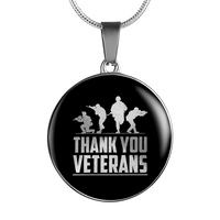 Load image into Gallery viewer, Designs by MyUtopia Shout Out:Thank You Veterans Personalized Engravable Keepsake Necklace,Luxury Necklace (Silver) / No,Necklace
