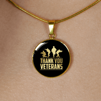 Load image into Gallery viewer, Designs by MyUtopia Shout Out:Thank You Veterans Personalized Engravable Keepsake Necklace
