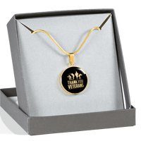 Load image into Gallery viewer, Designs by MyUtopia Shout Out:Thank You Veterans Personalized Engravable Keepsake Necklace

