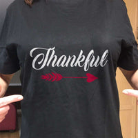 Load image into Gallery viewer, Designs by MyUtopia Shout Out:Thankful Arrow Adult Unisex Cotton Short Sleeve T-Shirt
