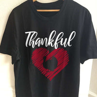Load image into Gallery viewer, Designs by MyUtopia Shout Out:Thankful Heart Adult Unisex Cotton Short Sleeve T-Shirt,S / Black,Adult Unisex T-Shirt
