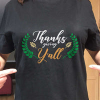 Load image into Gallery viewer, Designs by MyUtopia Shout Out:Thanksgiving Y&#39;all Adult Unisex Cotton Short Sleeve T-Shirt
