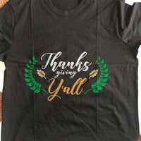 Load image into Gallery viewer, Designs by MyUtopia Shout Out:Thanksgiving Y&#39;all Adult Unisex Cotton Short Sleeve T-Shirt
