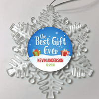 Load image into Gallery viewer, Designs by MyUtopia Shout Out:The Best Gift Ever Personalized Christmas Ornament,Christmas Snow Flake,Personalized Christmas Ornament
