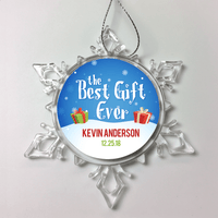 Load image into Gallery viewer, Designs by MyUtopia Shout Out:The Best Gift Ever Personalized Christmas Ornament,Christmas Snow Crystal,Personalized Christmas Ornament
