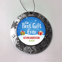 Load image into Gallery viewer, Designs by MyUtopia Shout Out:The Best Gift Ever Personalized Christmas Ornament,Christmas Round Ornament,Personalized Christmas Ornament
