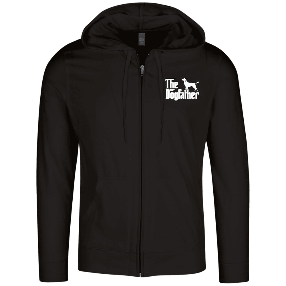 Designs by MyUtopia Shout Out:The Dog Father Embroidered Lightweight Full Zip Hoodie,Black / X-Small,Sweatshirts