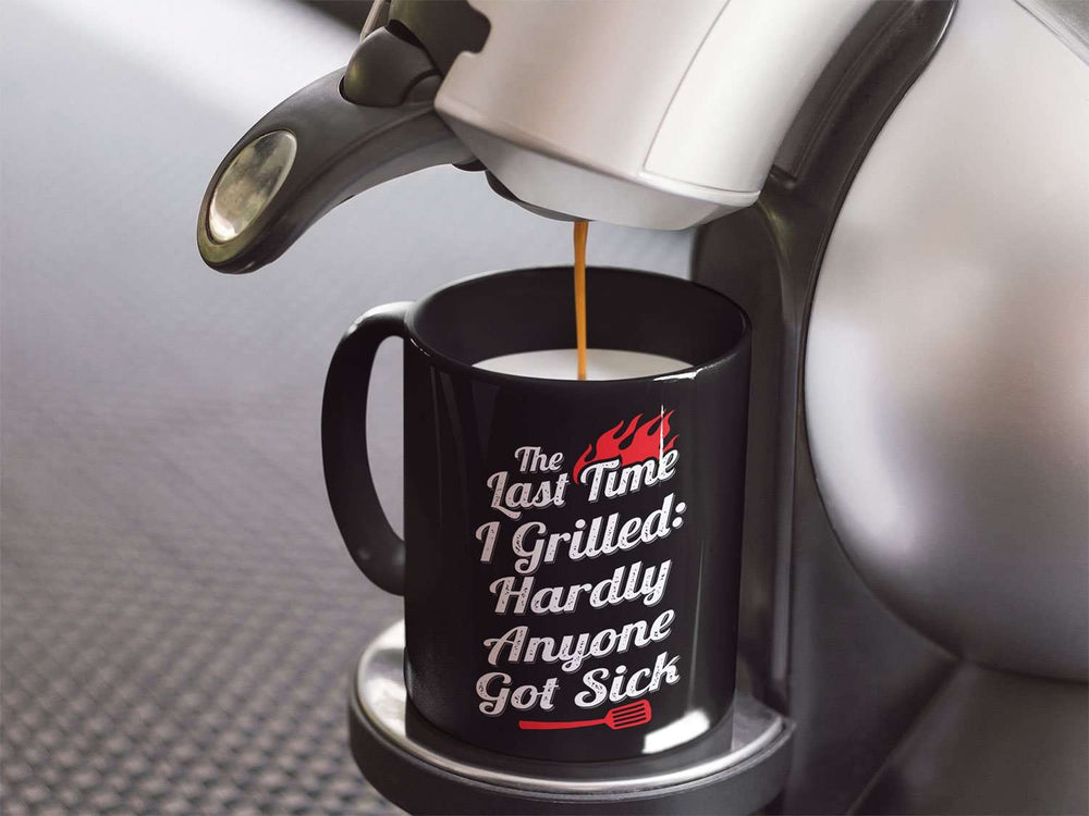 Designs by MyUtopia Shout Out:The Last Time I Grilled Ceramic Mug - Black