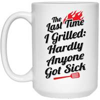 Load image into Gallery viewer, Designs by MyUtopia Shout Out:The Last Time I Grilled Ceramic Mug - White,15 oz / White,Ceramic Coffee Mug
