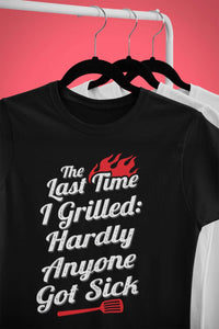 Load image into Gallery viewer, Designs by MyUtopia Shout Out:The Last Time I Grilled Ultra Cotton T-Shirt,Black / S,Adult Unisex T-Shirt
