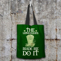 Load image into Gallery viewer, Designs by MyUtopia Shout Out:The Leprechauns Made Me Do It Fabric Totebag Reusable Shopping Tote,Dark Green,Reusable Fabric Shopping Tote Bag
