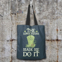 Load image into Gallery viewer, Designs by MyUtopia Shout Out:The Leprechauns Made Me Do It Fabric Totebag Reusable Shopping Tote,Charcoal,Reusable Fabric Shopping Tote Bag
